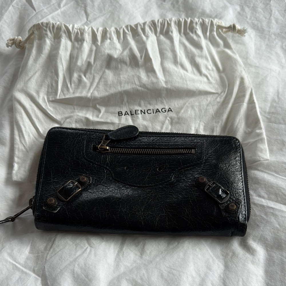 Balenciaga Black Textured Wallet